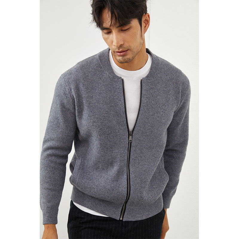 Fallwinter Mens Clothing Short Slim-fit Warm Crew-neck Cardigan Knitted Baseball Jacket - Top Sales💳💵