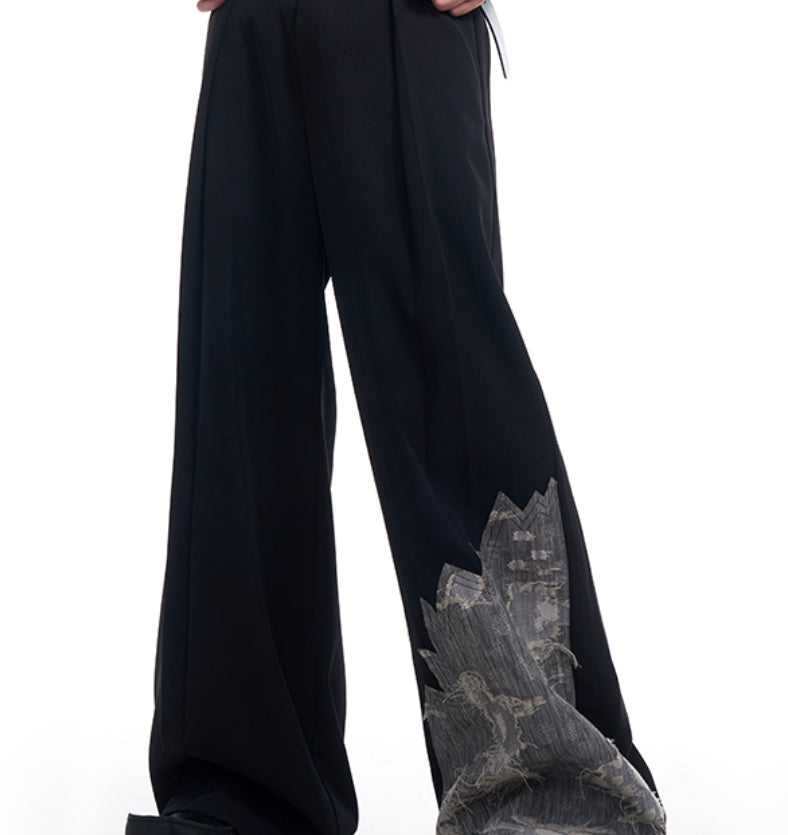 Niche Lace Stitching Double-Fold Dipper Trousers - Top Sales💳💵