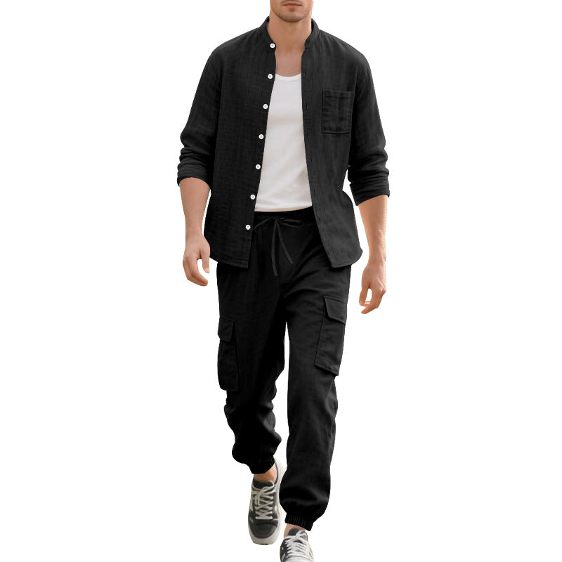 Long Sleeve Trousers Cardigan Casual Loose Beach Suit - Top Sales💳💵