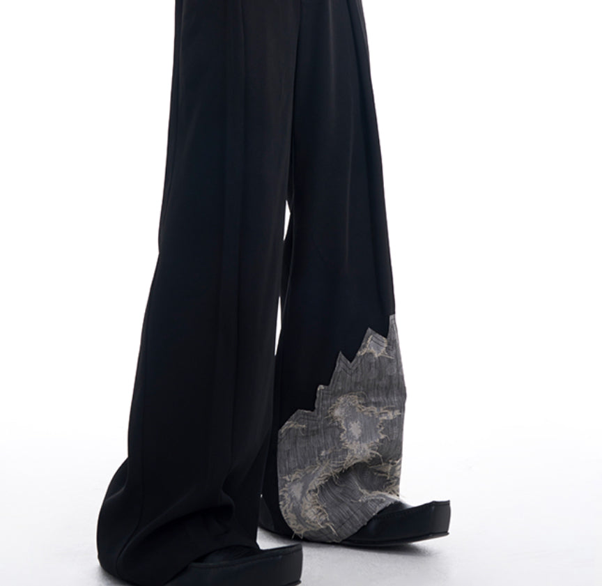 Niche Lace Stitching Double-Fold Dipper Trousers - Top Sales💳💵