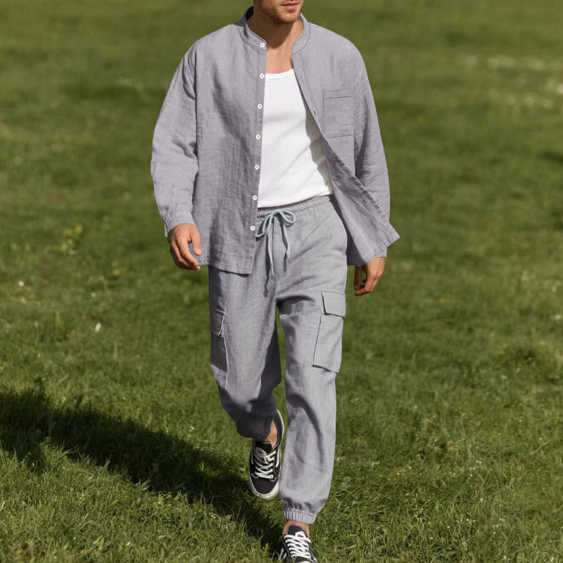 Long Sleeve Trousers Cardigan Casual Loose Beach Suit - Top Sales💳💵