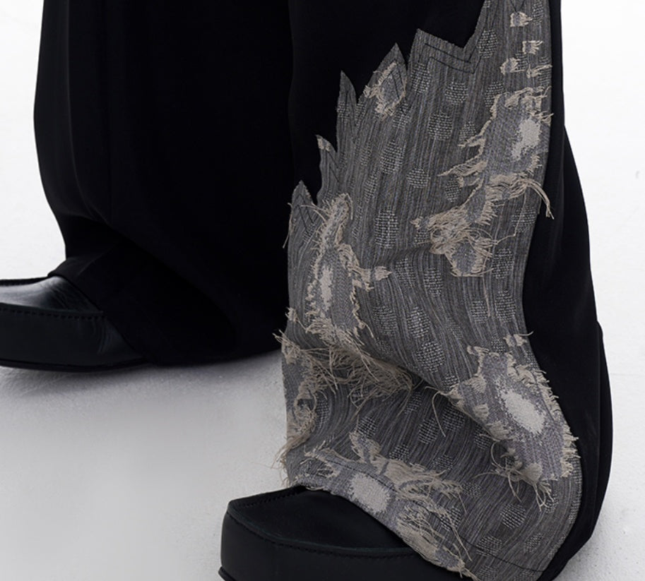 Niche Lace Stitching Double-Fold Dipper Trousers - Top Sales💳💵