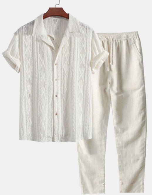 Loose Short Sleeve Shirt Trousers Suit Men - Top Sales💳💵