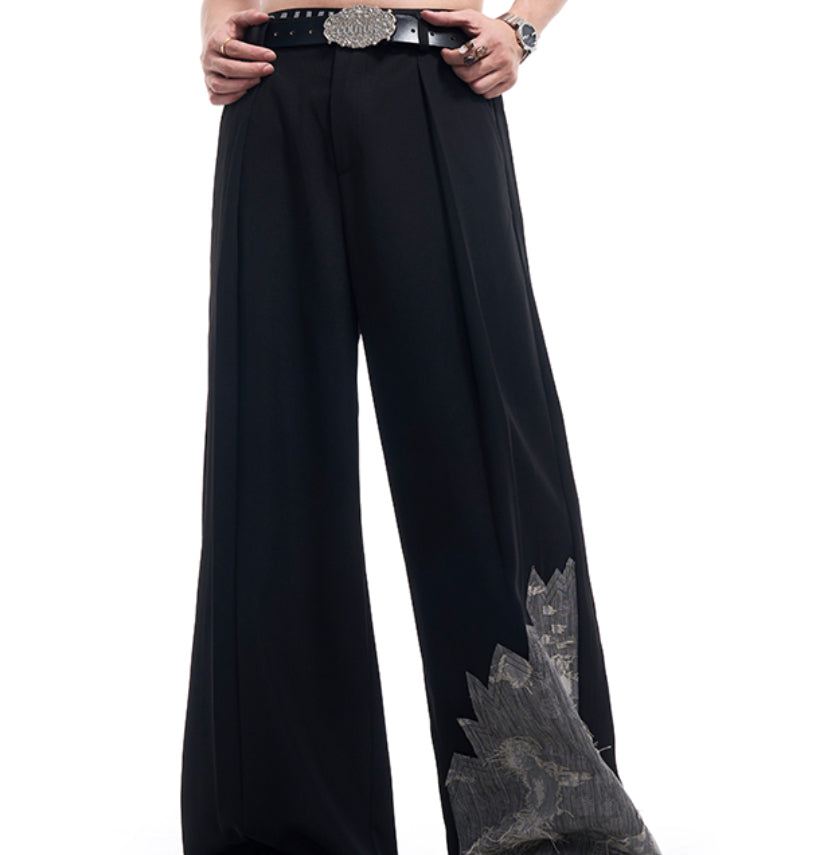 Niche Lace Stitching Double-Fold Dipper Trousers - Top Sales💳💵