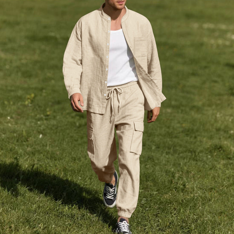 Long Sleeve Trousers Cardigan Casual Loose Beach Suit - Top Sales💳💵