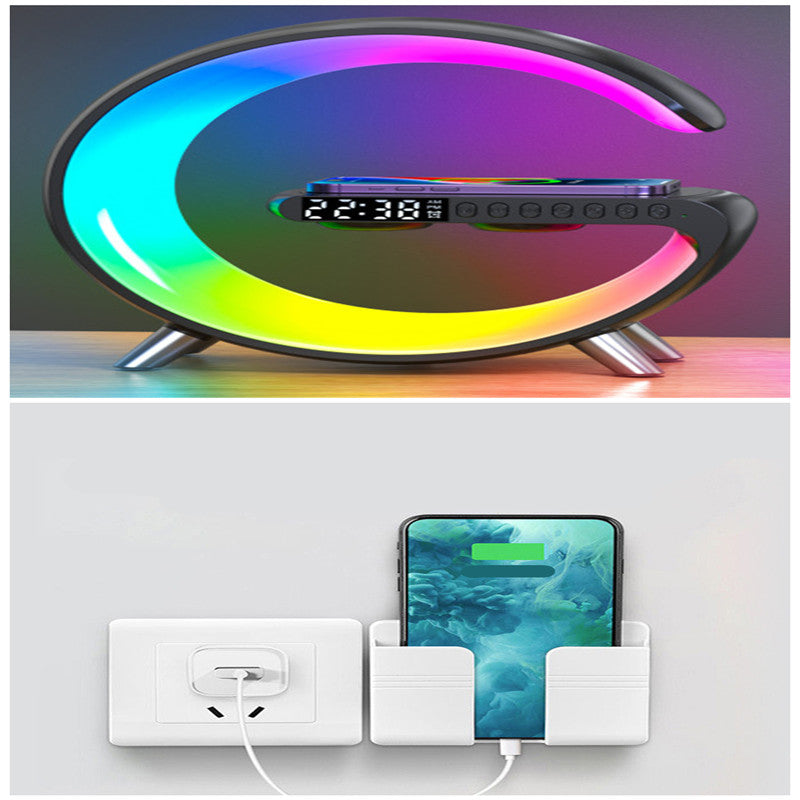 New Intelligent G Shaped LED Lamp Bluetooth Speake Wireless Charger Atmosphere Lamp App Control For Bedroom Home Decor - Top Sales💳💵