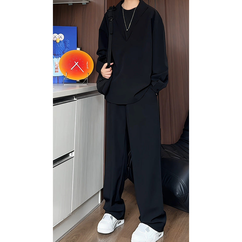 Long Sleeve POLO Shirt Trousers Suit Men's Casual - Top Sales💳💵