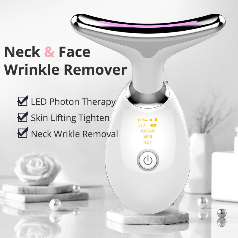 EMS Thermal Neck Lifting And Tighten Massager Electric Microcurrent Wrinkle Remover - Top Sales💳💵
