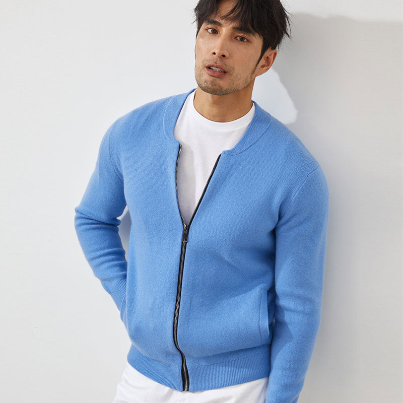 Fallwinter Mens Clothing Short Slim-fit Warm Crew-neck Cardigan Knitted Baseball Jacket - Top Sales💳💵