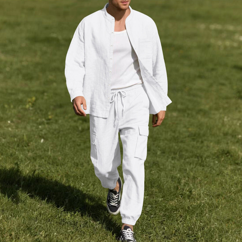 Long Sleeve Trousers Cardigan Casual Loose Beach Suit - Top Sales💳💵