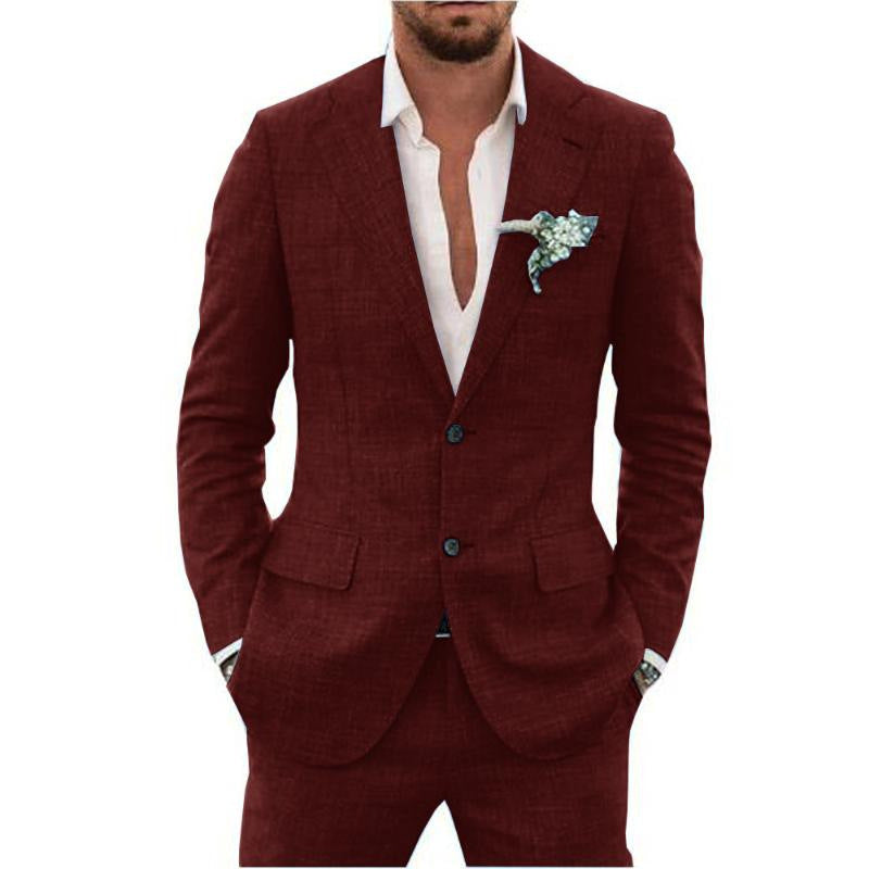 Men's Suit Wedding Party Suit Slim Fit Casual Coat Trousers - Top Sales💳💵