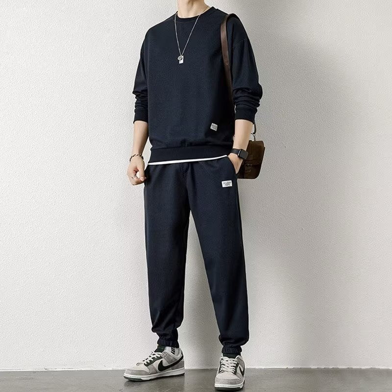 Long-sleeved Sweater Trousers Waffle Leisure Sports Student - Top Sales💳💵